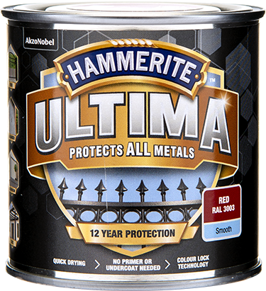 Hammerite Ultima Glat lak Rød 250ml